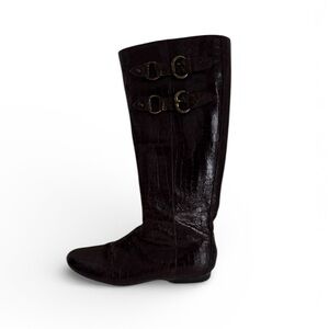 Donald J Pliner Couture Brown Alligator Tall Boots